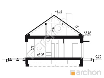 Проєкт будинку ARCHON+ Будинок в коручках 10 Розріз будинку