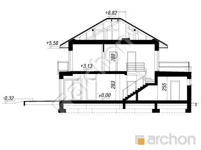 Проект дома ARCHON+ Вилла Элиза 2  Розріз будинку