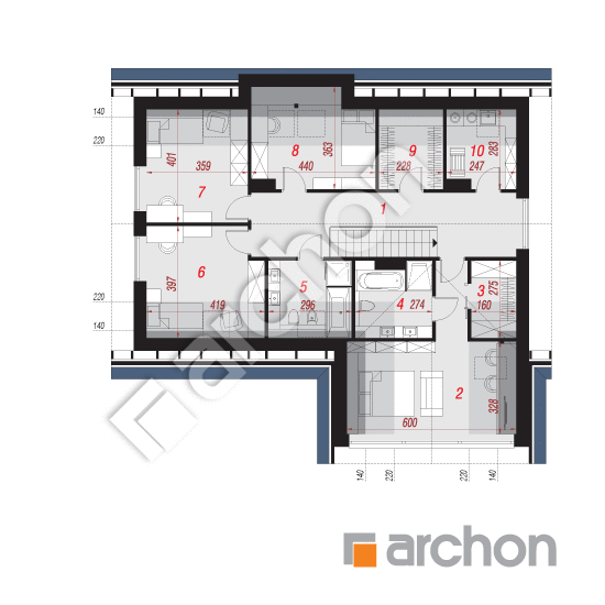 Проект будинку ARCHON+ Будинок в альбіціях 2 (Г2) План мансандри