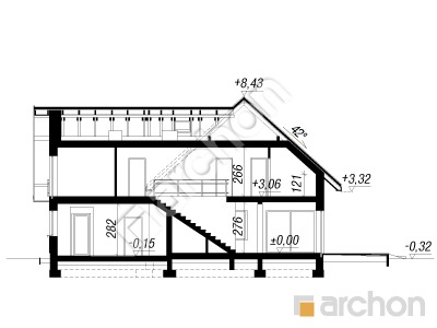 Проєкт будинку ARCHON+ Будинок в орлішках (Г2Е) Розріз будинку