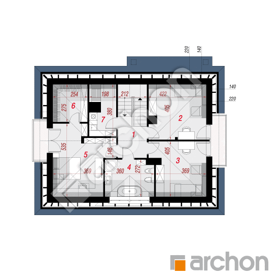 Проект дома ARCHON+ Дом в клеверках 5 План мансандри