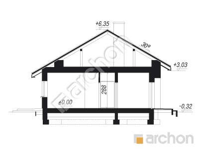 Проект дома ARCHON+ Дом в овсянницах (Г) Розріз будинку