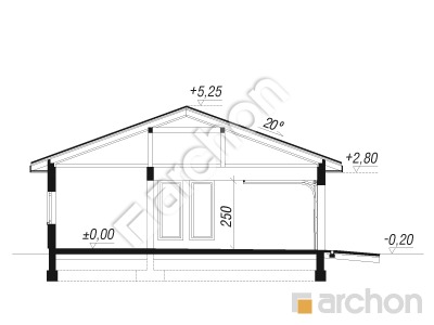 Проект дома ARCHON+ Г31 - Двухместный гараж Розріз будинку