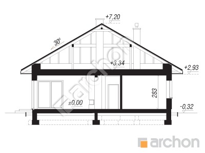 Проект дома ARCHON+ Дом в хакетиях 12 (ГЕ) Розріз будинку