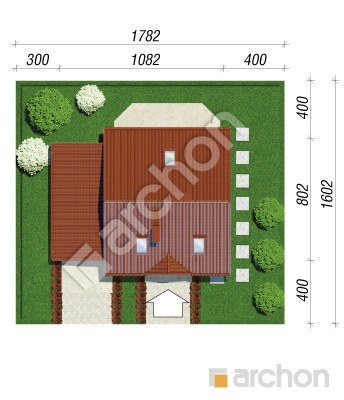 Проєкт будинку ARCHON+ Будинок в брусниці (Г) вер. 2 Ситуація
