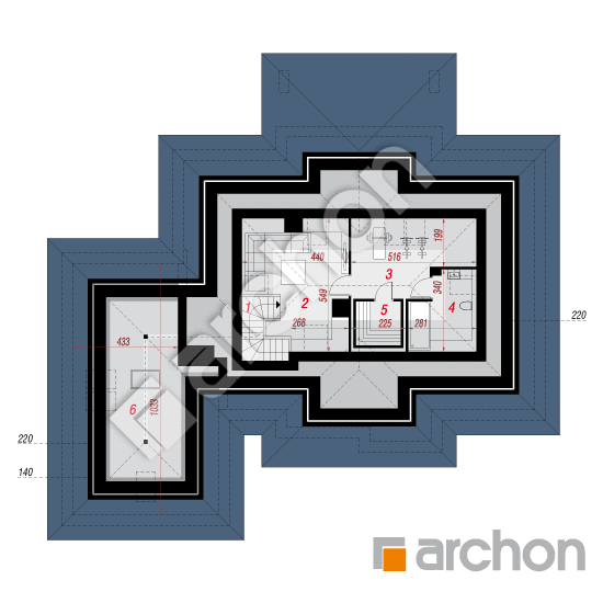 Проект дома ARCHON+ Дом в акебиях 5 План мансандри
