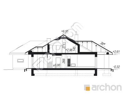 Проект дома ARCHON+ Дом в акебиях 5 Розріз будинку