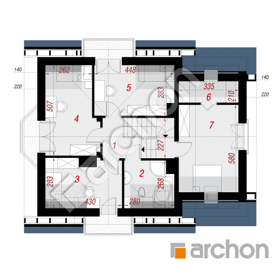 Проект будинку ARCHON+ Будинок в рододендронах 15 вер.2 План мансандри