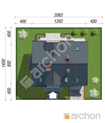 Проєкт будинку ARCHON+ Будинок в рододендронах 15 вер.2 Ситуація