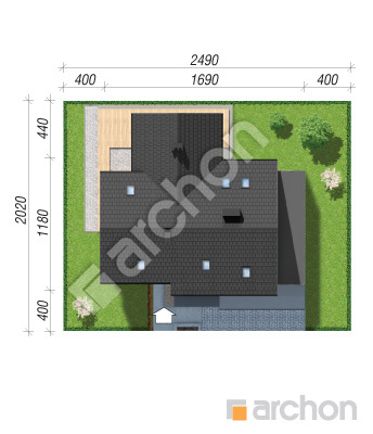 Проект дома ARCHON+ Дом в брунерах 3 (Г2) Ситуація