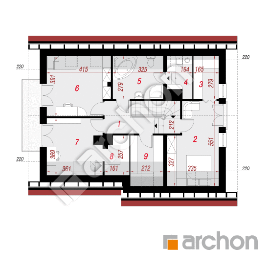 Проект будинку ARCHON+ Будинок під магнолією вер. 2 План мансандри