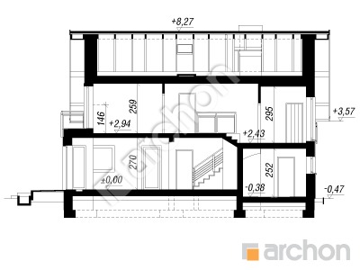 Проект дома ARCHON+ Дом под магнолией вер. 2 Розріз будинку