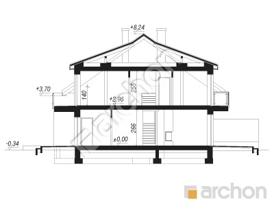 Проект дома ARCHON+ Дом в клематисах 20 (СА) вер. 2 Розріз будинку