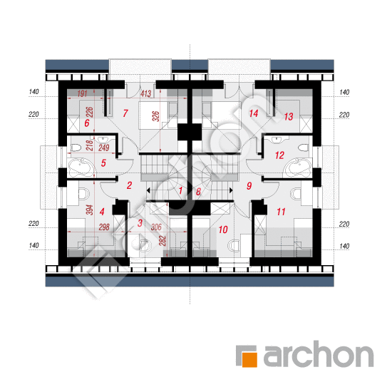 Проект дома ARCHON+ Дом в цикламенах 4 (ПР2А) План мансандри