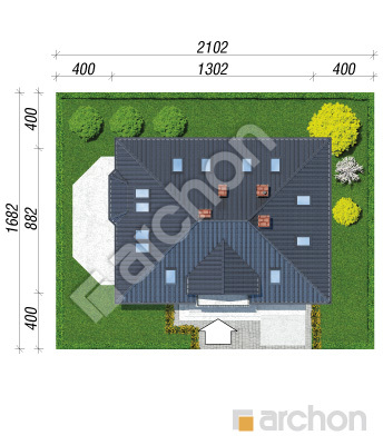 Проєкт будинку ARCHON+ Будинок в чорнобривцях (Мп) Ситуація