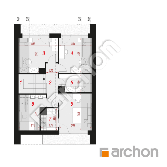 Проект будинку ARCHON+ Будинок в малинівці 36 План мансандри