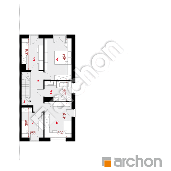 Проект будинку ARCHON+ Будинок під гінко 12 (ГБ) План мансандри