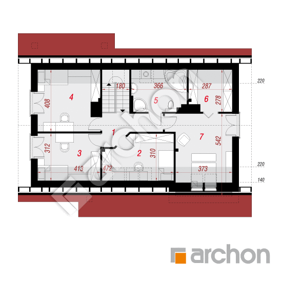 Проект будинку ARCHON+ Будинок у вістерії 2 вер. 2 План мансандри
