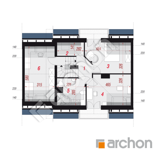 Проект будинку ARCHON+ Будинок у перлівці (СН) План мансандри