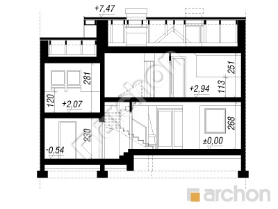 Проект дома ARCHON+ Дом в перловнике (СН) Розріз будинку