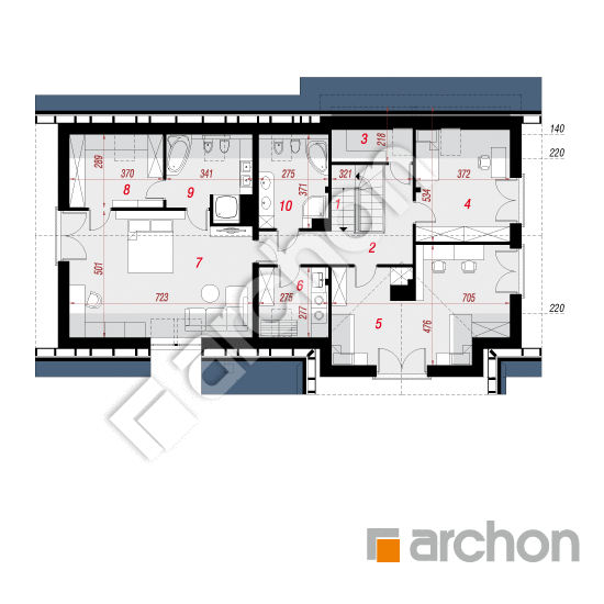 Проект дома ARCHON+ Дом в спатифиллуме 2 (Г2) План мансандри