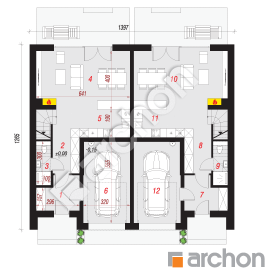 Проект будинку ARCHON+ Будинок під гінко 19 (ГР2) План першого поверху