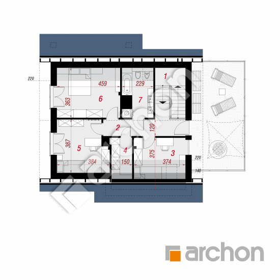 Проект дома ARCHON+ Дом в ариземах  План мансандри