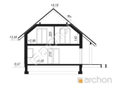 Проект дома ARCHON+ Дом в ариземах  Розріз будинку