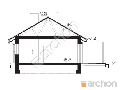 Проект дома ARCHON+ Дом в черешне 2 Розріз будинку