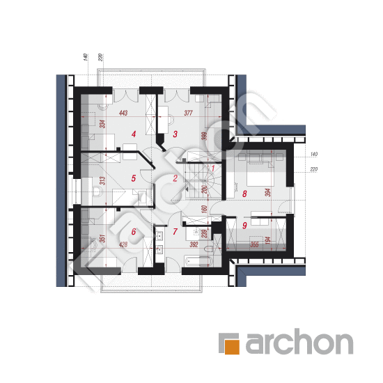 Проект будинку ARCHON+ Будинок під фісташковим деревом (Г) вер.2 План мансандри