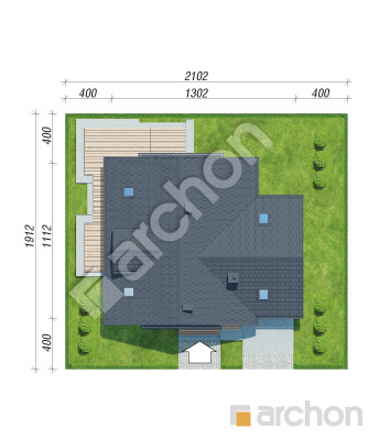 Проєкт будинку ARCHON+ Будинок під фісташковим деревом (Г) вер.2 Ситуація