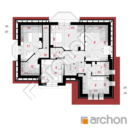 Проект будинку ARCHON+ Будинок в кориці План мансандри