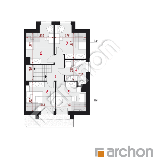 Проект будинку ARCHON+ Будинок в клематисах 22 (Б) вер. 2 План мансандри