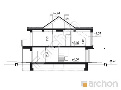Проєкт будинку ARCHON+ Будинок в клематисах 22 (Б) вер. 2 Розріз будинку