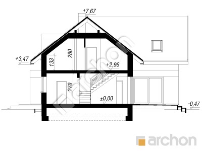 Проєкт будинку ARCHON+ Будинок в ельстарах Розріз будинку