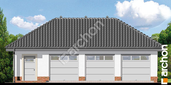 Передний фасад Г3a - Трехместный гараж вер.2