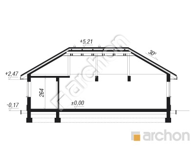 Проект дома ARCHON+ Г3a - Трехместный гараж вер.2 Розріз будинку