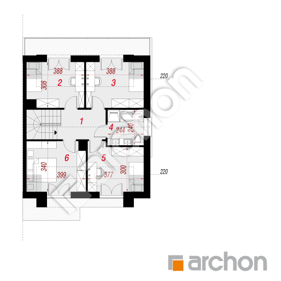 Проект дома ARCHON+ Дом в клематисах 32 (ГБ) План мансандри