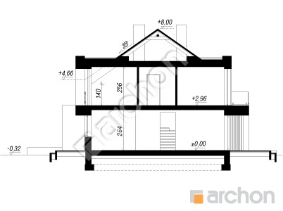 Проект дома ARCHON+ Дом в клематисах 32 (ГБ) Розріз будинку