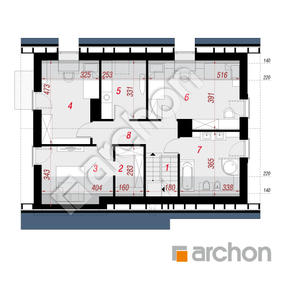 Проект будинку ARCHON+ Будинок в ліметках вер.2 План мансандри