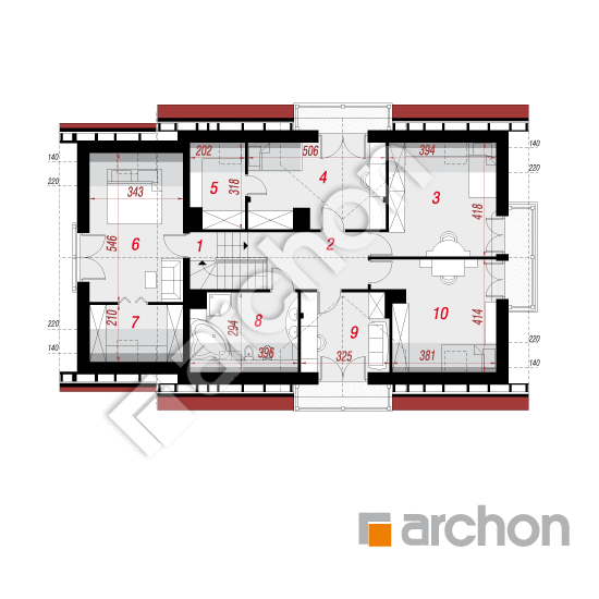 Проект будинку ARCHON+ Будинок в каллах 2 вер.2 План мансандри