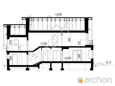Проект дома ARCHON+ Дом в каллах 2 вер.2 Розріз будинку