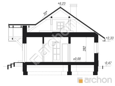 Проєкт будинку ARCHON+ Будинок в арніці Розріз будинку