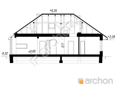 Проект дома ARCHON+ Дом в хеномелесе 2 Розріз будинку