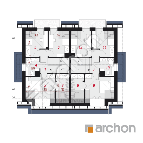 Проект дома ARCHON+ Дом в клематисах (Р2) План мансандри