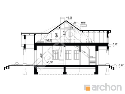 Проєкт будинку ARCHON+ Будинок під осикою  Розріз будинку