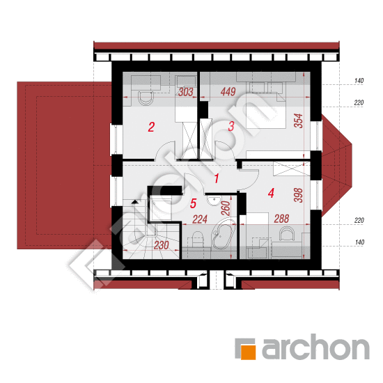 Проект будинку ARCHON+ Будинок в суниці 3 (Г) План мансандри