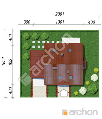 Проєкт будинку ARCHON+ Будинок в суниці 3 (Г) Ситуація