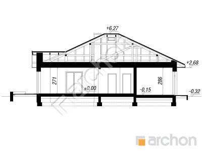 Проект дома ARCHON+ Дом в джонагольдах (Т) Розріз будинку