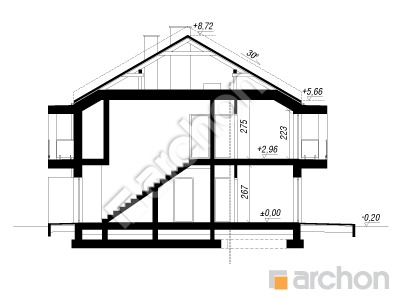 Проект дома ARCHON+ Дом при тракте 3 (Р2С) Розріз будинку